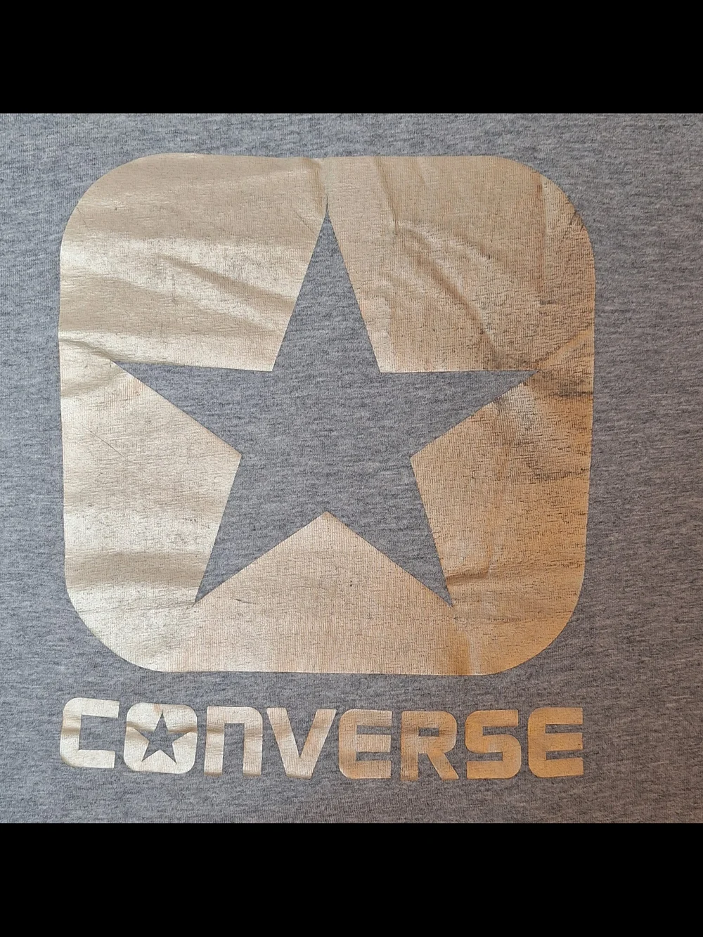 Converse Metallic Star Logo Tee - Gray and Gold Slim Fit XL